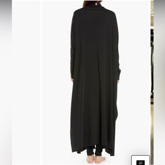 LUNYA Organic Pima Cotton Long Duster Cardigan Black One Size - Picture 9 of 9